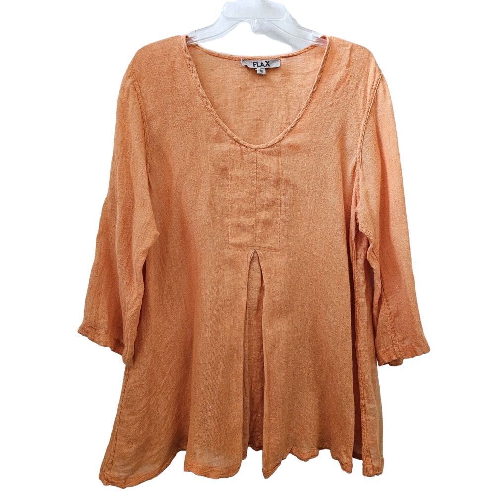 Flax Women's Tunic in Peach-Orange